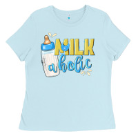 Baby Blue milkaholic boys Ladies Tee - NancyCooperArtShop