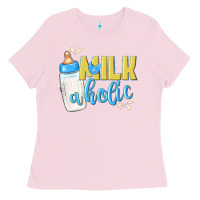 Bubblegum Pink milkaholic boys Ladies Tee - NancyCooperArtShop