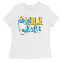 White milkaholic boys Ladies Tee - NancyCooperArtShop