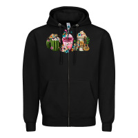 Black Mexican Day Of The Dead Coffee Cups Zipper Hoodie - FaDigitalArtStudio