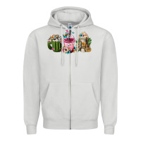 Dove Grey Mexican Day Of The Dead Coffee Cups Zipper Hoodie - FaDigitalArtStudio