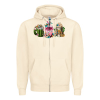 Sandshell Mexican Day Of The Dead Coffee Cups Zipper Hoodie - FaDigitalArtStudio