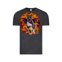 Vintage Black halloween pitbull dog Vintage Tee - RanaPortraitStore