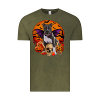 Vintage Olive halloween pitbull dog Vintage Tee - RanaPortraitStore