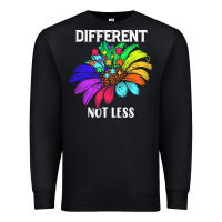 Black Different Not Less Daisy Autism Puzzle Premium Sweatshirt - CowhideDigitalArt