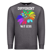Charcoal Heather Different Not Less Daisy Autism Puzzle Premium Sweatshirt - CowhideDigitalArt
