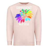 Pale Pink Different Not Less Daisy Autism Puzzle Premium Sweatshirt - CowhideDigitalArt