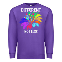 Purple Different Not Less Daisy Autism Puzzle Premium Sweatshirt - CowhideDigitalArt