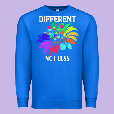 Different Not Less Daisy Autism Puzzle Premium Sweatshirt Designed By Cowhidedigitalart