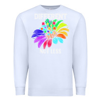 White Different Not Less Daisy Autism Puzzle Premium Sweatshirt - CowhideDigitalArt