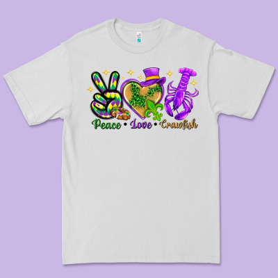 Peace Love Crawfish Premium Tee Designed By Nancycooperartshop