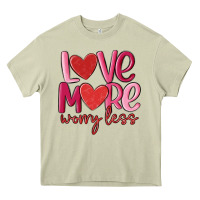 Mossy love more worry less Heavy Core Tee - MaliasSmallBusiness