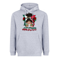 Heather Grey mexicana messy bun mama Heavyweight Hoodie - BundleAndBundleShop