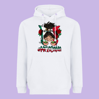 Mexicana Messy Bun Mama Heavyweight Hoodie Designed By Bundleandbundleshop