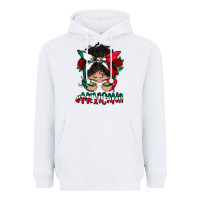 White mexicana messy bun mama Heavyweight Hoodie - BundleAndBundleShop