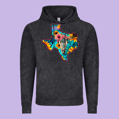Western Sunflower, Rose, Gemstsone, Turquoise Bull Skull Vintage Hoodie Designed By Bettercallsaul