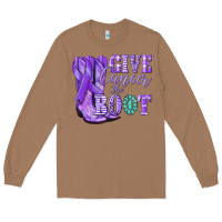 Toasted Coconut Give Cancer the boot purple ribbon Long Sleeve Tee - NancyCooperArtShop