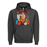 Charcoal Heather Basketball Sunflower Frappe Zipper Hoodie - FaDigitalArtStudio