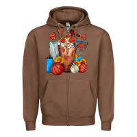 Chestnut Basketball Sunflower Frappe Zipper Hoodie - FaDigitalArtStudio