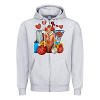 Heather Grey Basketball Sunflower Frappe Zipper Hoodie - FaDigitalArtStudio