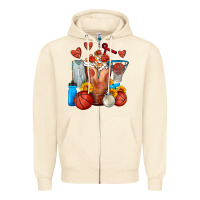 Sandshell Basketball Sunflower Frappe Zipper Hoodie - FaDigitalArtStudio