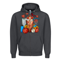 Smoke Basketball Sunflower Frappe Zipper Hoodie - FaDigitalArtStudio