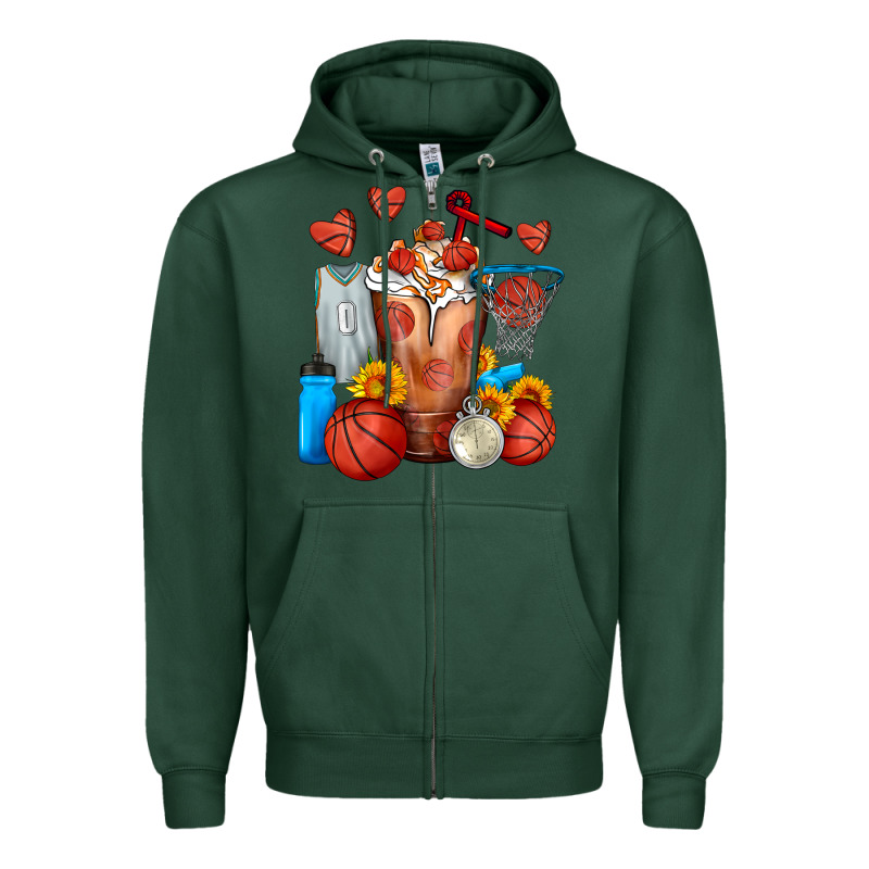 Basketball Sunflower Frappe Zipper Hoodie by FaDigitalArtStudio | Teevron