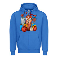 True Royal Basketball Sunflower Frappe Zipper Hoodie - FaDigitalArtStudio