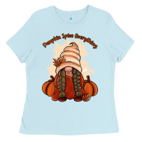 Baby Blue Pumpkin spice every thing Ladies Tee - NancyCooperArtShop