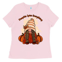 Bubblegum Pink Pumpkin spice every thing Ladies Tee - NancyCooperArtShop