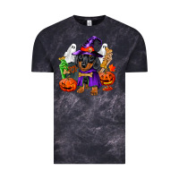 Cloud Black Halloween dachshund puppy dog Vintage Tee - RanaPortraitStore