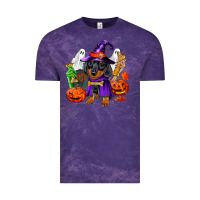 Cloud Purple Halloween dachshund puppy dog Vintage Tee - RanaPortraitStore