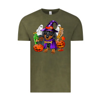 Halloween Dachshund Puppy Dog Vintage Tee | Teevron