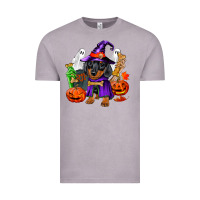 Vintage Zinc Halloween dachshund puppy dog Vintage Tee - RanaPortraitStore