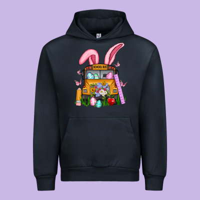 School Bus Easter Urban Hoodie Designed By Artiststas