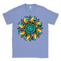 Colony Blue sunflower gemstone leopard Classic Tee - Artiststas