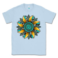 Dusty Blue sunflower gemstone leopard Classic Tee - Artiststas