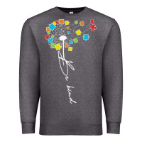 Charcoal Heather Dandelion Autism Puzzle Be Kind Premium Sweatshirt - CowhideDigitalArt