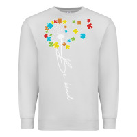 Dove Grey Dandelion Autism Puzzle Be Kind Premium Sweatshirt - CowhideDigitalArt