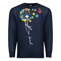Navy Dandelion Autism Puzzle Be Kind Premium Sweatshirt - CowhideDigitalArt