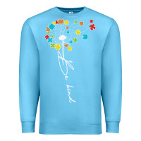 Ocean Blue Dandelion Autism Puzzle Be Kind Premium Sweatshirt - CowhideDigitalArt