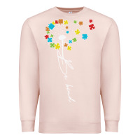 Pale Pink Dandelion Autism Puzzle Be Kind Premium Sweatshirt - CowhideDigitalArt