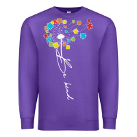 Purple Dandelion Autism Puzzle Be Kind Premium Sweatshirt - CowhideDigitalArt