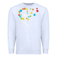 White Dandelion Autism Puzzle Be Kind Premium Sweatshirt - CowhideDigitalArt