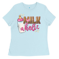 Baby Blue milkaholic girls Ladies Tee - NancyCooperArtShop