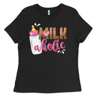 Black milkaholic girls Ladies Tee - NancyCooperArtShop
