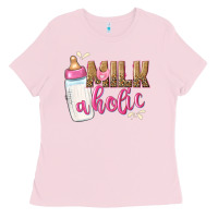 Bubblegum Pink milkaholic girls Ladies Tee - NancyCooperArtShop