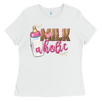 White milkaholic girls Ladies Tee - NancyCooperArtShop
