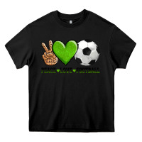 Black peace love soccer Heavy Core Tee - AdoDesignShop