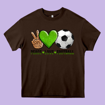 Peace Love Soccer Heavy Core Tee Designed By Adodesignshop